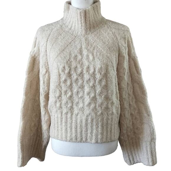 NEW Express Size XS Chunky Cropped Boxy Sweater - Picture 1 of 5